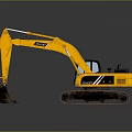 Yellow Crawler Excavator Vehicle With Heavy Duty Bucket And Track System