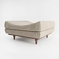 Light Gray Upholstered Sofa Bench With Wooden Legs For Modern Living Room Comfortable Seating