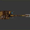 Rusty Yellow Heavy Duty Excavator Utility Vehicle With Tracks And Bucket