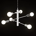 Elegant Modern Chandelier Design With Spherical Bulbs And Cross Metal Bars
