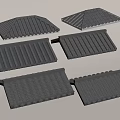 Various Different Designs Of Gray Roof Tiles As Architectural Components For Buildings