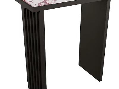 Patterned Marble Top Console Table with Black Legs Modern Interior Decorative Design 3d model