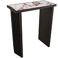 Patterned Marble Top Console Table with Black Legs Modern Interior Decorative Design