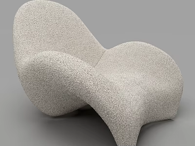Unique Textured Single Sofa With Modern Curved Design And Comfortable Seating 3d model