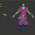 Male Warrior Character With Blue Butterfly Creature And Blue Robe Outfit