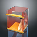Two Story Architectural Model Featuring Transparent Casing Staircase And Floors