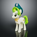 Cute White Pony Toy With Green Mane Tail Blue Green Horn And Yellow Star