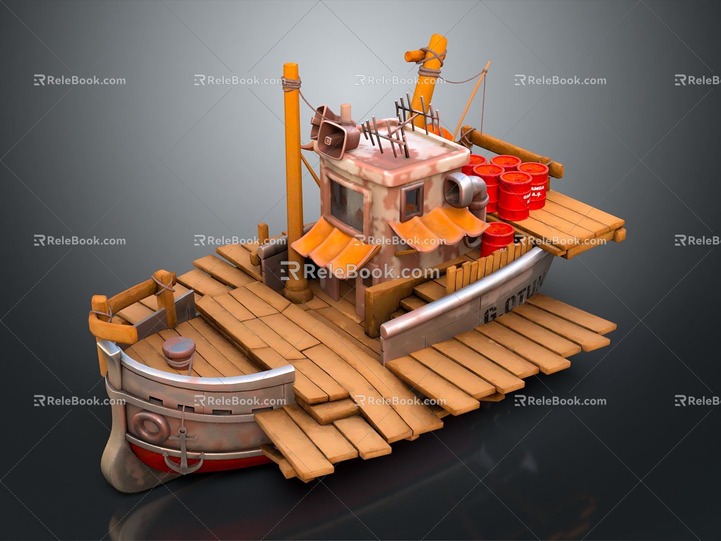 Modern Wooden Boat Small Boat Small Wooden Boat 3d model