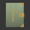 Stylish Green Cover Notebook with Yellow Corners and Strap for Daily Use