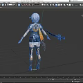 Anime Style Game Movie Character With White Hair And Mechanical Outfit Holding Sword
