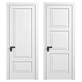 White Hinged Doors With Modern Panel Designs And Various Handle Styles For Home Use 3d model