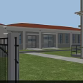 Industrial Plant Layout Featuring Red Brick Buildings Water Ponds Access Roads And Greenery