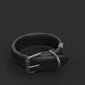 Stylish Black Leather Collar With Adjustable Metal Buckle For Fashionable Outfit