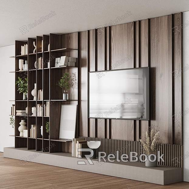 Modern TV background wall model