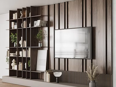 Modern TV background wall 3d model