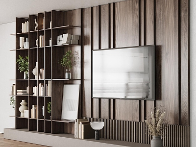 Modern TV background wall model