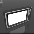 Vintage Television With Retro Design Two Knobs Blank Screen And Reflective Surface 3d model