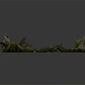 Natural Wooden Stone Decorative Root Sculptures With Green Plant Details
