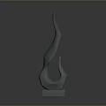 Modern Abstract Flame Sculptural Interior Decorative Home Furniture With Gray Base