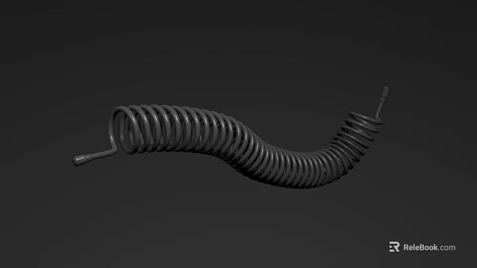 Modern Abstract Metal Spiral Sculpture With Curved Coiled Design Elements 3d model 