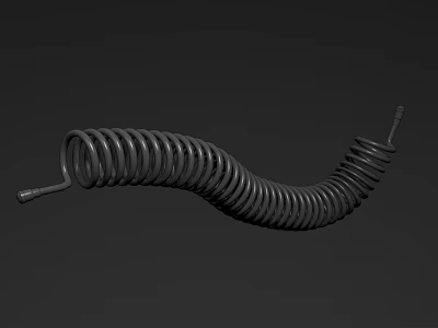 Modern Abstract Metal Spiral Sculpture With Curved Coiled Design Elements 3d model