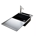 Sleek Modern Stainless Steel Kitchen Sink With Single Bowl And Faucet Design For Home Use