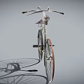 Vintage Bicycle Design With Green Frame Headlight Brown Wheels And Black Saddle