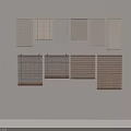 Various Styles of Wooden Window Blinds in Natural Brown and Gray Tones