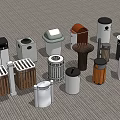 Modern trash can 3d model