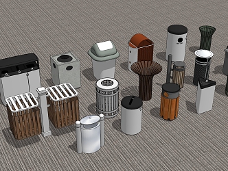 Modern trash can 3d model