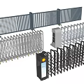 Various Metal Security Gate Systems Including Retractable Turnstiles and Electric Barriers