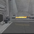 Gray Industrial Interior With Large Pipes Control Console And Spacious Area