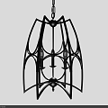 Modern Metal Geometric Chandelier with Stylish Hanging Frame Structure Design 3d model