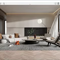 Modern sofa coffee table combination 3d model