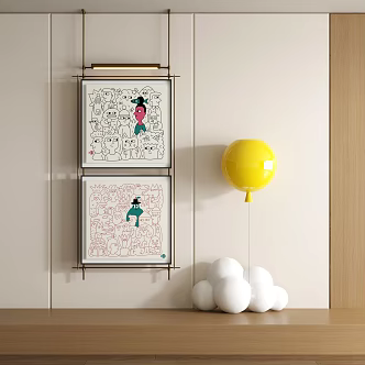 Modern graffiti decorative painting 3d model