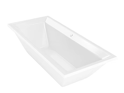 Modern White Rectangular Freestanding Bathtub With Smooth Surface For Bathroom Combination 3d model