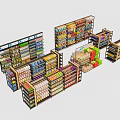 Supermarket Display Shelves With Multi Tiered Racks For Product Merchandise Arrangement