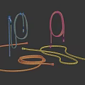 Yellow Coiled and Straight Hoses with Metal Connectors on Black Background