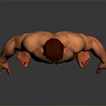 Muscular Male Character 3D Model With Standing Pose Muscular Physique And Gray Gradient Background