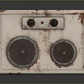 Old Style Electric Stove Kitchen Appliance With Two Heating Coils And Rusted Surface