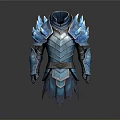 Blue Ice Crystal Fantasy Weapon With Magical Design For Game Characters