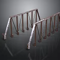 Industrial Metal Frame Equipment With Rustic Steel Support Structures And Base Plates