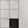 Gray Tile Components Featuring Square Arrangement Black Square Accents And Textured Wall