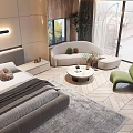 Modern Bedroom With Wooden Walls Arched Design Skylight And King Bed