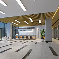 Modern Front Desk Reception Area With Bright Interior Wooden Ceiling Large Glass Windows And Plants
