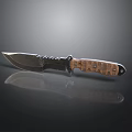 Tactical Survival Knife With Sharp Metal Serrated Blade And Non Slip Textured Brown Handle