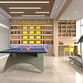 Company Activity Room With Honor Display Shelves Treadmill And Ping Pong Table