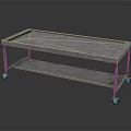 Stainless Steel Mobile Medical Cart With Two Shelves And Wheels