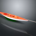 Vibrant Model Sailboat With Orange Deck White Green Hull And Sail Details