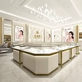 Luxury Jewelry Store Interior Design With Elegant Display Cases And Soft Chandelier Lighting